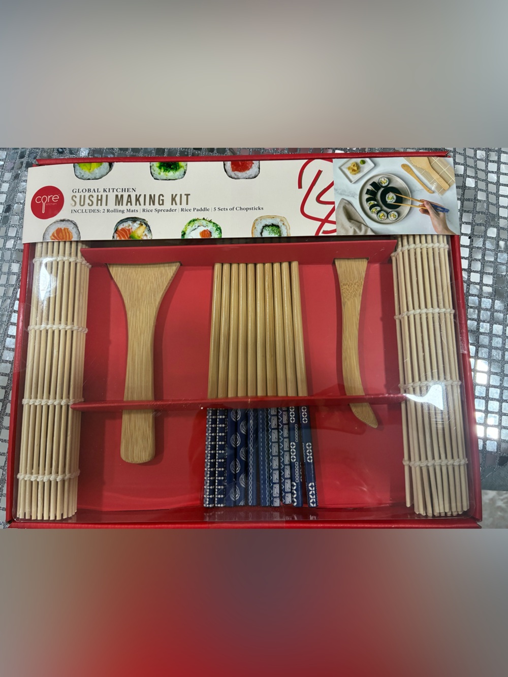 Bamboo Sushi Making Kit in Natural Wood